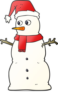 Bir insan tarafından çizilmiş serbest çizim kardan adam.