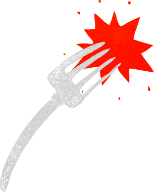 bir insan tarafından çizilmiş karikatür çatalı