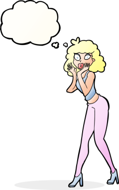 Bir insan tarafından çizilmiş düşünce balonlu bir karikatür.