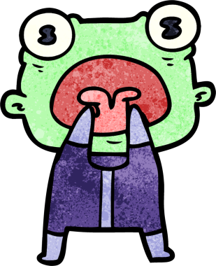 Bir insan tarafından çizilmiş garip uzaylı çizgi filmi.