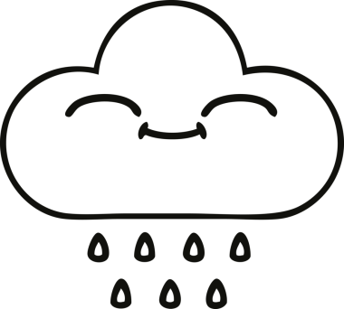 Bir insan tarafından çizilmiş fırtına yağmuru bulutu çizimi