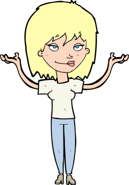 Bir insan tarafından çizilmiş omuz silken bir karikatür kadın.