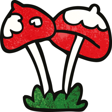 Bir insan tarafından çizilmiş karalama mantarı.