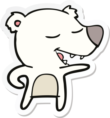 Bir insan tarafından çizilmiş kutup ayısının çıkartması.