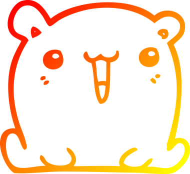 Bir insan tarafından çizilmiş sevimli bir ayının sıcak çizgi çizgisi.