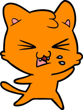 Bir insan tarafından çizilmiş kedi tıslaması.