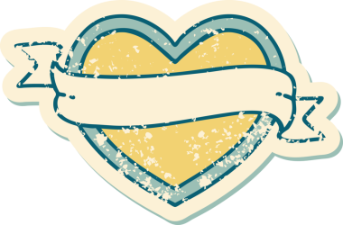 Bir insan tarafından çizilmiş kalp ve bayrağın sembolik depresif dövme şekli