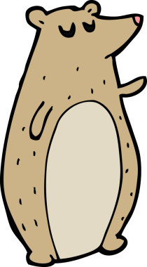 Bir insan tarafından çizilmiş çizgi film ayısı.