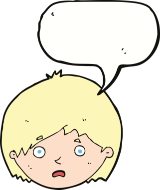 Bir insan tarafından çizilmiş konuşma balonu olan mutsuz bir çocuk.