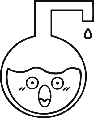 Bir insan tarafından çizilmiş bir bilim deneyinin çizgi çizimi