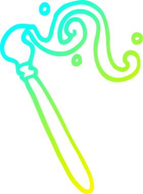 Bir insan tarafından çizilmiş bir karikatür fırçasının soğuk gradyan çizimi