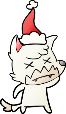 Bir insan tarafından çizilmiş Noel Baba şapkası giymiş ölü bir tilkinin gradyan çizimi.