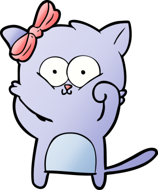 Bir insan tarafından çizilmiş çizgi film kedisi.