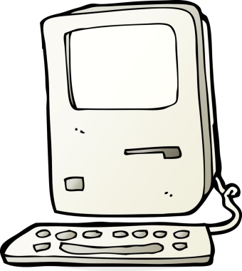 bir insan tarafından çizilmiş eski bir bilgisayar