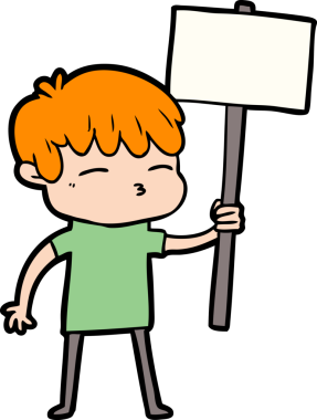 Bir insan tarafından çizilmiş meraklı bir çocuk.