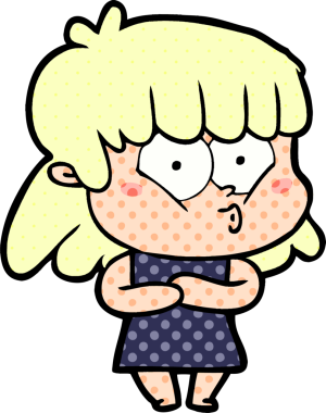 Bir insan tarafından çizilmiş ıslık çalan kız.