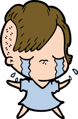 Bir insan tarafından çizilmiş ağlayan bir kız.