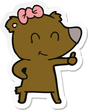 Bir insan tarafından çizilmiş dişi ayı karikatürü.