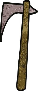 Bir insan tarafından çizilmiş viking baltası.