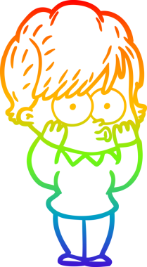 gökkuşağı gradyan çizimi bir insan tarafından çizilmiş bir karikatür kadın