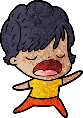 Bir insan tarafından çizilmiş bir karikatür kadın konuşuyor.