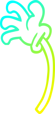 Bir insan tarafından çizilmiş bir el hareketinin soğuk gradyan çizimi