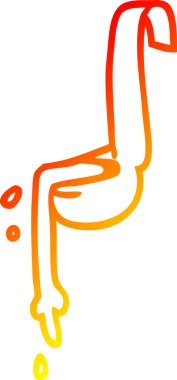 Bir insan tarafından çizilmiş bir yemek kepçesinin sıcak çizgi çizimi