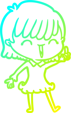 Bir insan tarafından çizilmiş bir karikatür kadın çizimi.