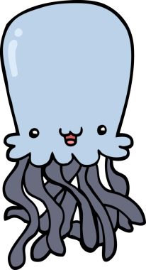 Bir insan tarafından çizilmiş ahtapot çizgi filmi.