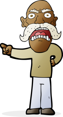 Bir insan tarafından çizilmiş kızgın yaşlı bir adam.