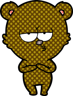 Bir insan tarafından çizilmiş sıkılmış ayı çizgi filmi