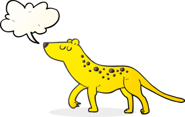 Bir insan tarafından çizilmiş serbest konuşma balonu karikatürü leoparı