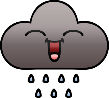 Bir insan tarafından çizilmiş fırtına yağmuru bulutunun gölgeli karikatürü