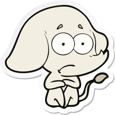 Bir insan tarafından çizilmiş belirsiz bir filin çıkartması.