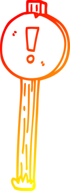 Bir insan tarafından çizilmiş çizgi film tabelasının sıcak gradyanı.