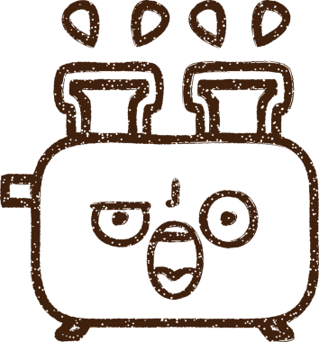 Bir insan tarafından çizilmiş tost makinesi kömürü.