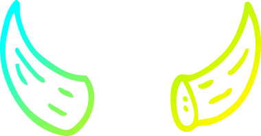 Bir insan tarafından çizilmiş karikatür boynuzlarının soğuk gradyan çizgisi