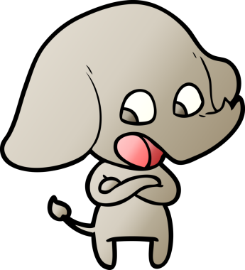 Bir insan tarafından çizilmiş şirin bir fil.