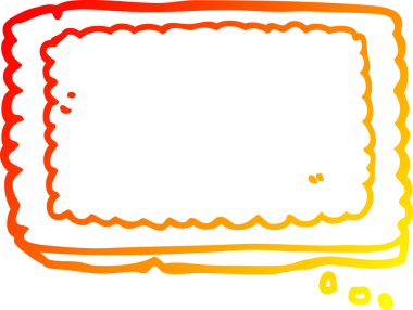 Bir insan tarafından çizilmiş bir bisküvinin sıcak çizgi çizimi