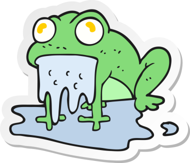 Bir insan tarafından çizilmiş iğrenç bir kurbağanın çıkartması.