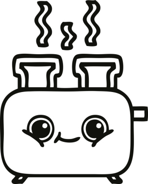 Bir insan tarafından çizilmiş bir tost makinesinin çizgi çizimi