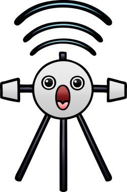 Bir insan tarafından çizilmiş bir uydunun eğimli gölgeli karikatürü