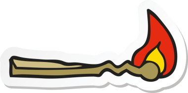 Bir insan tarafından çizilmiş bir karikatür yakma kibriti.