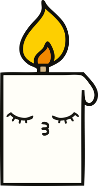 Bir insanın çizdiği yanan mum karikatürü.
