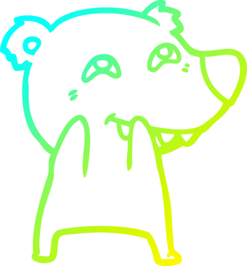 Bir insan tarafından çizilmiş dişleri gösteren bir kutup ayısının soğuk çizgi çizimi.