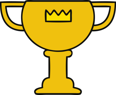 Bir insan tarafından çizilmiş altın kupa karikatürü.