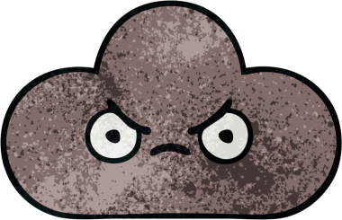 Bir insan tarafından çizilmiş fırtına bulutunun retro grunge deseni.