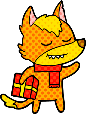 Bir insan tarafından çizilmiş tilki çizgi film karakteri.