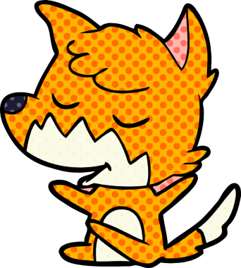 Bir insan tarafından çizilmiş dost canlısı çizgi film tilkisi