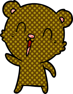 Bir insan tarafından çizilmiş mutlu çizgi film ayısı.